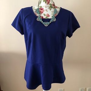 Ann Taylor periwinkle peplum blouse
